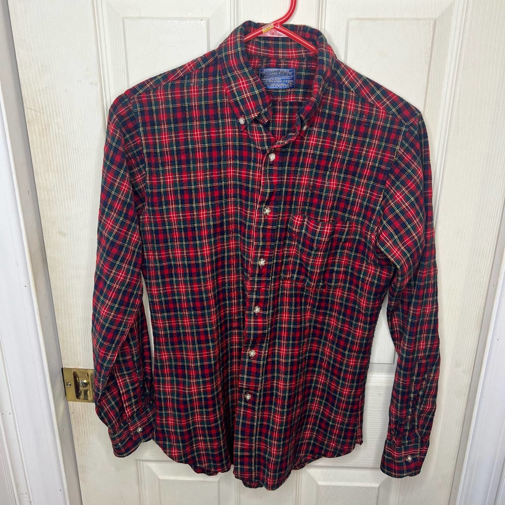 Vintage Sir Pendleton Authentic Christie Tartan Plaid Red/Green Flannel Medium